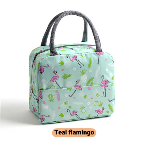 Flamingo Graphic Lunch Bag Double Handle Preppy Lunch Tote Bag Insulated Lunch  Box Bag For School Work For Picnic Travel Outdoors For Women Men